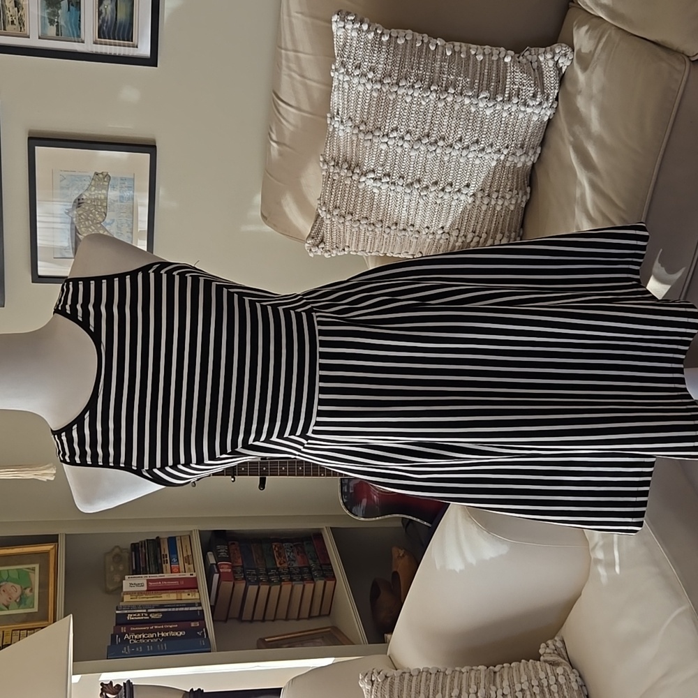 NWT Banana Republic Black/White Stripe Knit Dress Size 2 - Picture 1 of 9